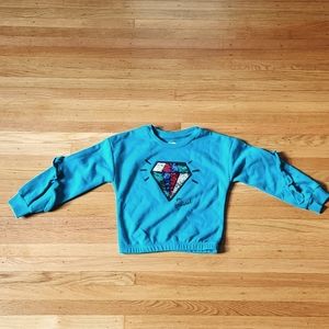 Teal Gem Sweatshirt "Be Brilliant" Girls Size 5